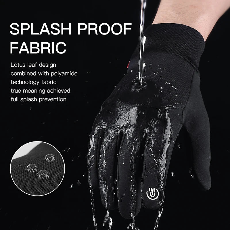 Guantes de Invierno para Ciclismo y Moto – Impermeables, Cortavientos y Compatibles con Pantallas Táctiles