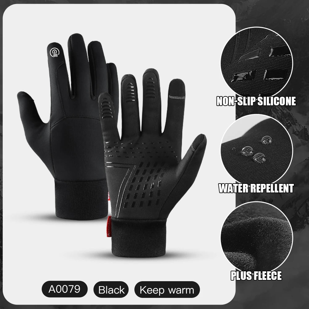 Guantes de Invierno para Ciclismo y Moto – Impermeables, Cortavientos y Compatibles con Pantallas Táctiles