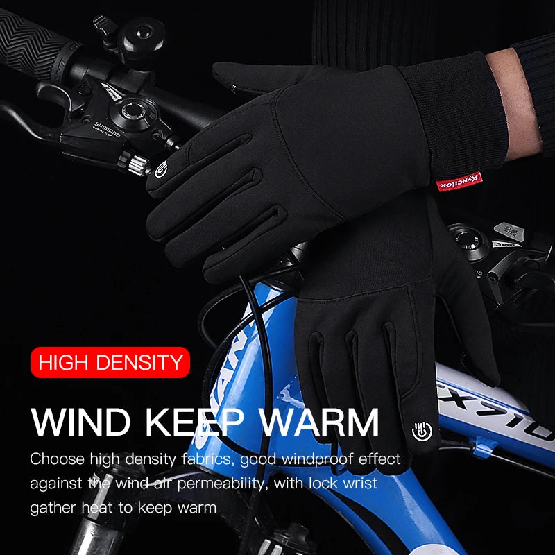 Guantes de Invierno para Ciclismo y Moto – Impermeables, Cortavientos y Compatibles con Pantallas Táctiles