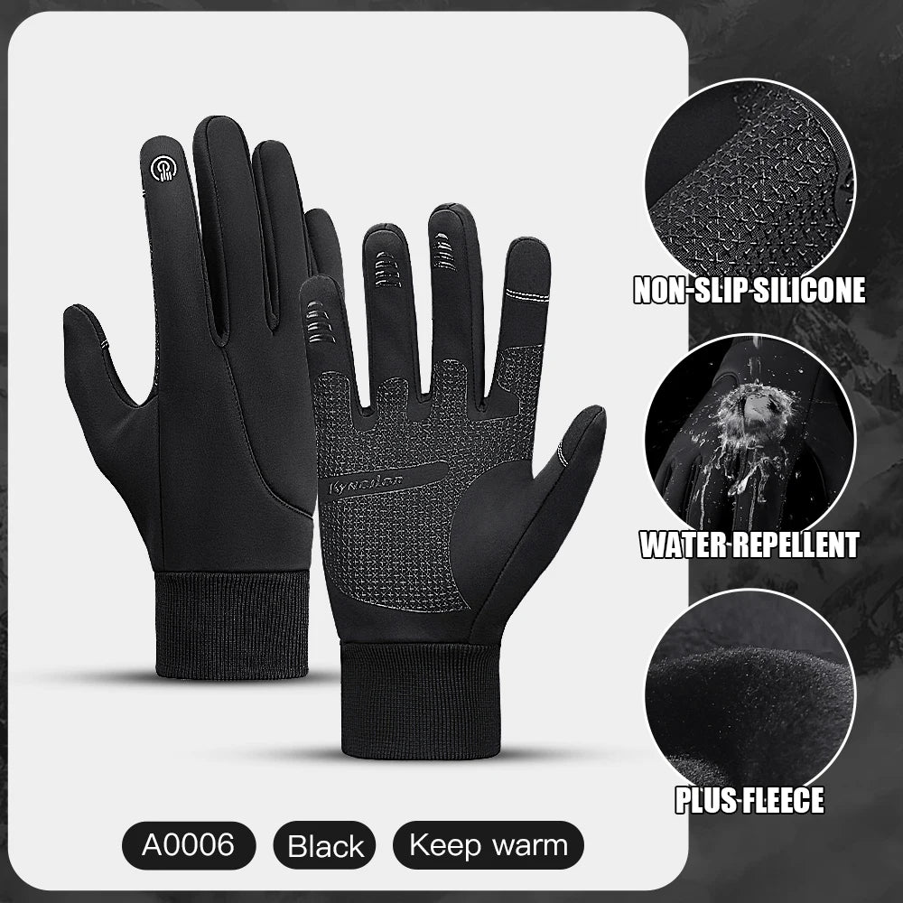 Guantes de Invierno para Ciclismo y Moto – Impermeables, Cortavientos y Compatibles con Pantallas Táctiles