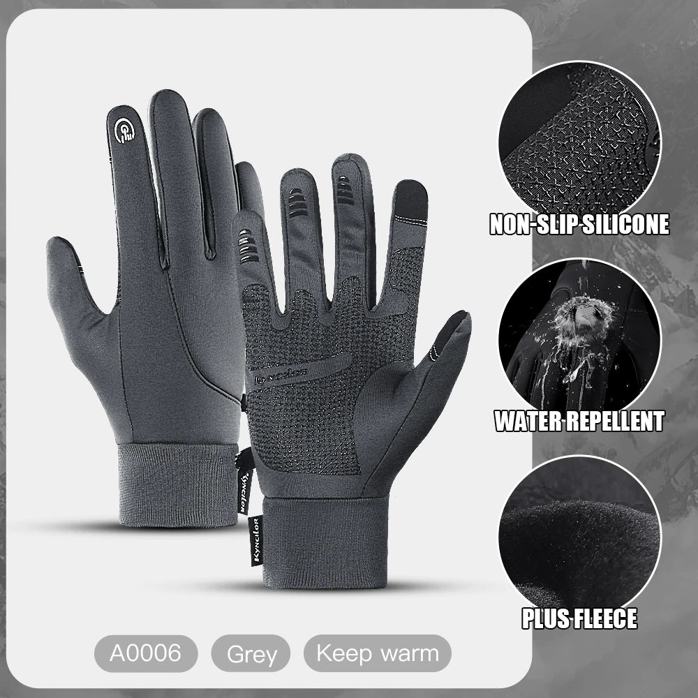 Guantes de Invierno para Ciclismo y Moto – Impermeables, Cortavientos y Compatibles con Pantallas Táctiles